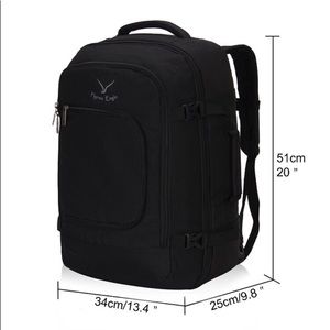 NWOT Travel Backpack Carry-On Approved 40L Black